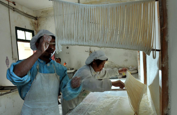 Traditional dried noodles in Sichuan province