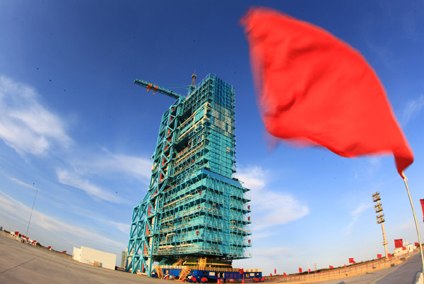 Lauching tower of Shenzhou IX spacecraft