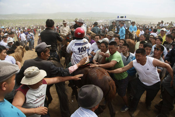 'Manly' competition at Naadam Festival