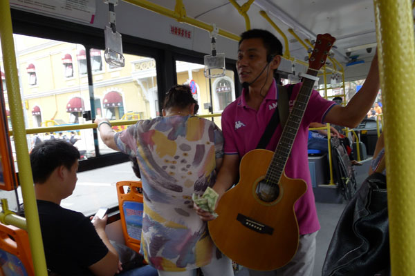 Busking on the bus