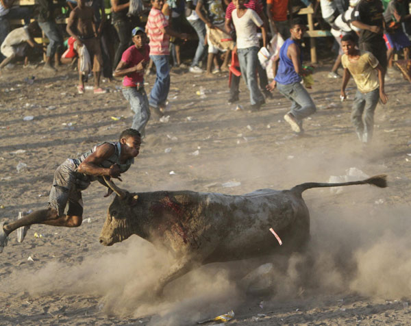 Traditional bullfight in Colombia