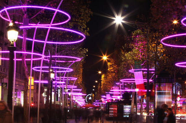 Christmas lights sparkle in Paris