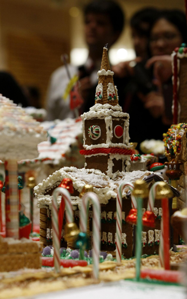 Gingerbread town displayed in Washington