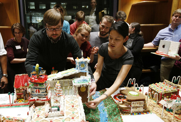 Gingerbread town displayed in Washington