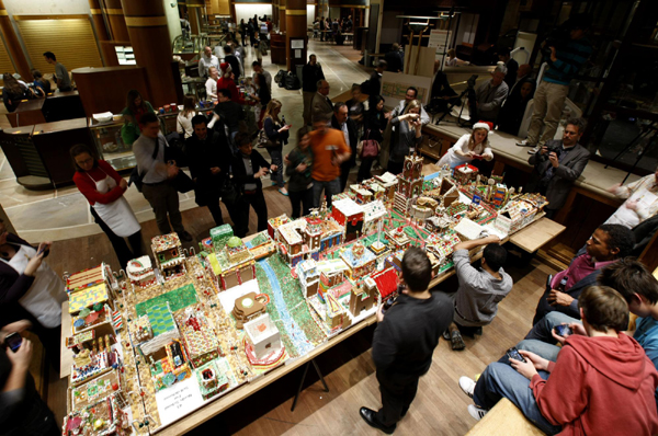 Gingerbread town displayed in Washington