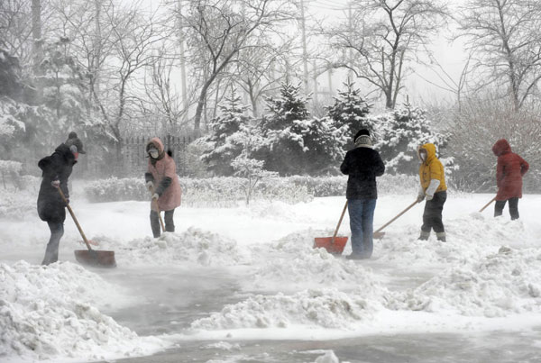 Blizzard hits Shenyang in NE China