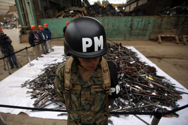 Firearms destroyed in Santiago