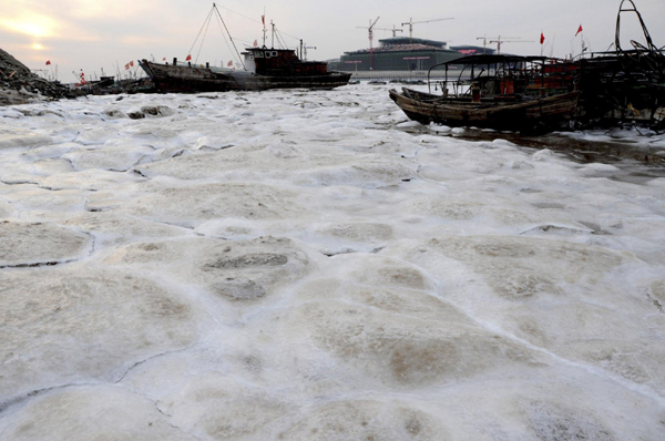 Cold waves continue to bring sea ice in coastal provinces