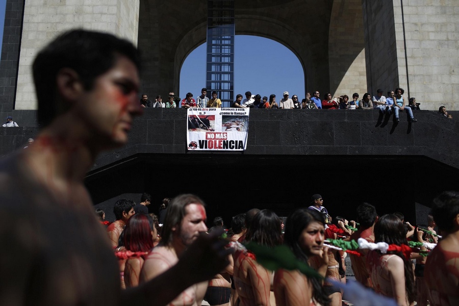 Activists protest against bullfighting in Mexico