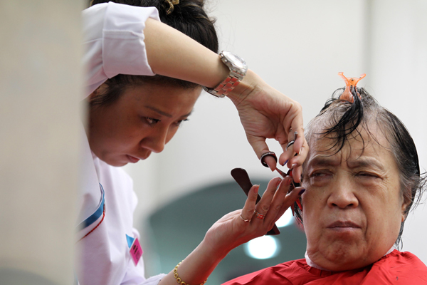 Praying for luck while getting a haircut