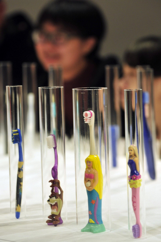 Toothbrushes on show at exhibition in Taiwan