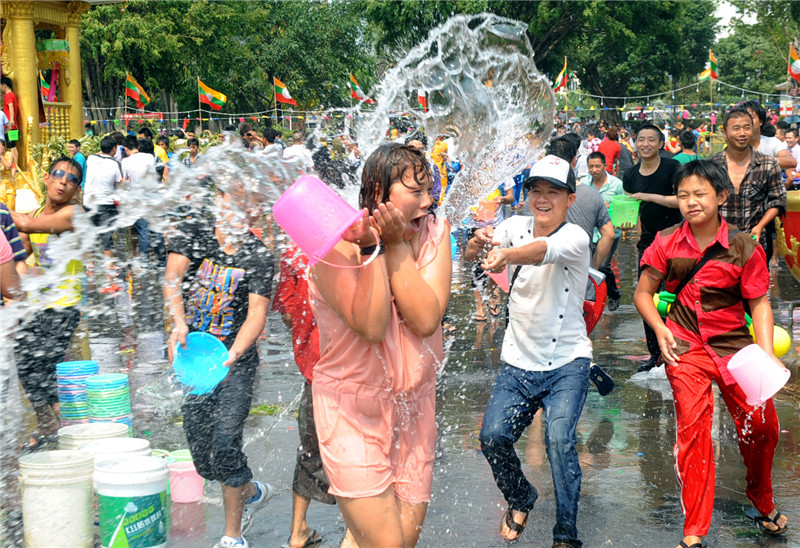 Giant water fight in the name of Buddha