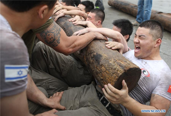 Trainees take security training course in Beijing