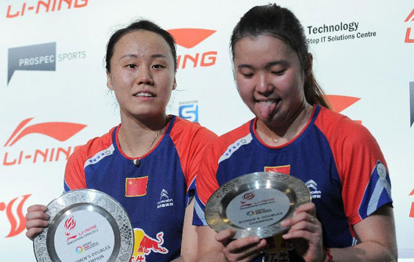 Zhao Yunlei, Tian Qing win Singapore Open finals