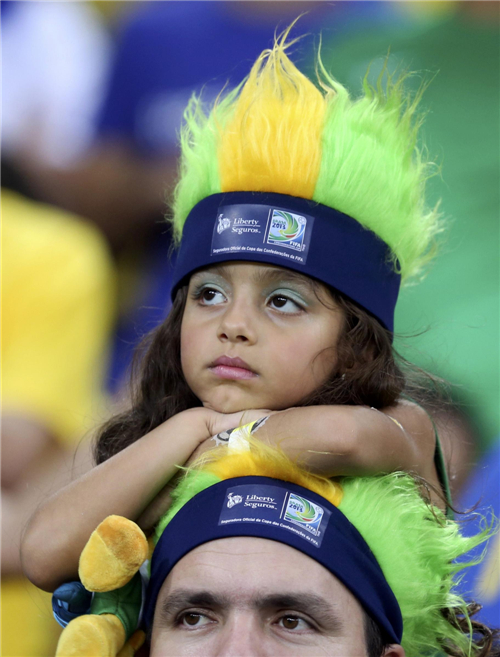 Cheering fans at the Confed Cup final