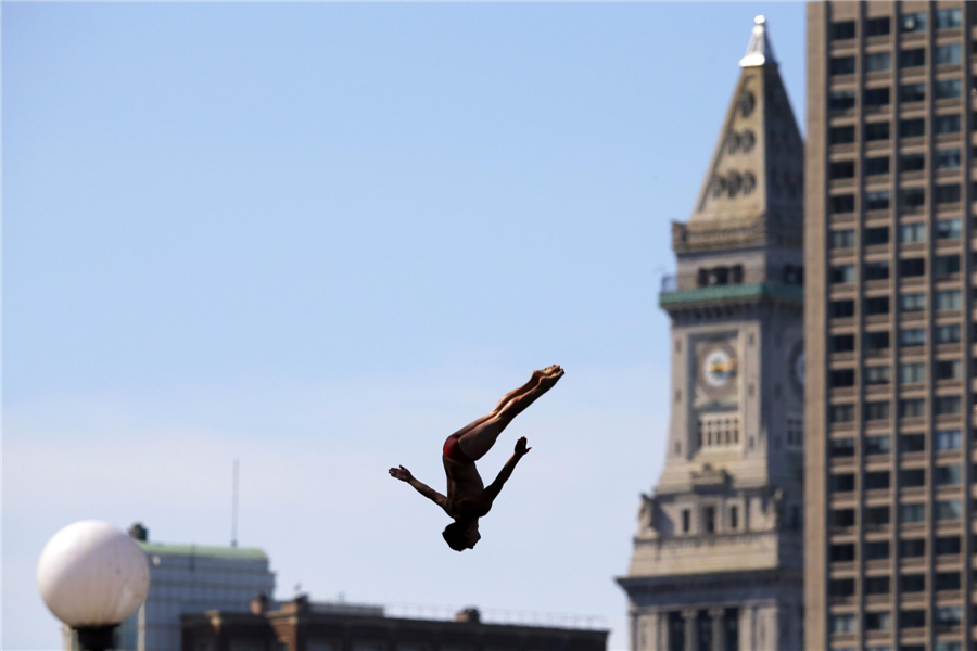 Cliff diving in the city