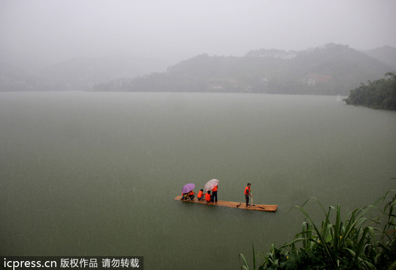 Long journey to school on rafts