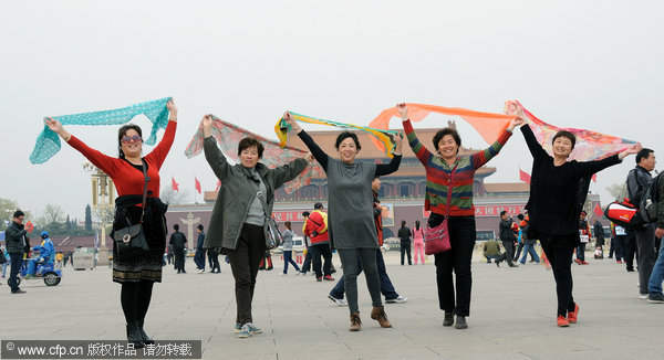 Tian'anmen posing