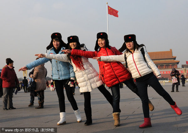 Tian'anmen posing