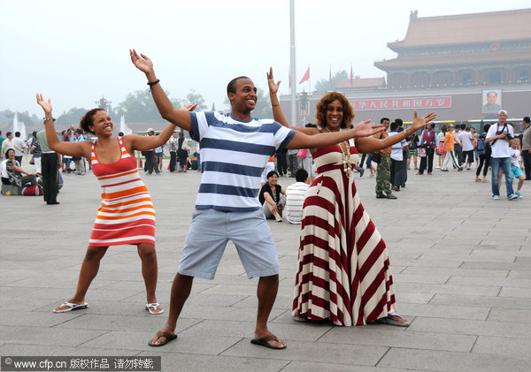 Tian'anmen posing