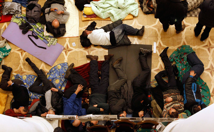 Pro-EU protesters occupied Kiev's City Hall in Ukraine