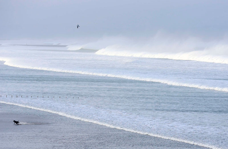 Waves hit Northern Ireland coastal areas