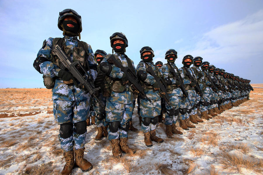 Chinese marines train in deep freeze