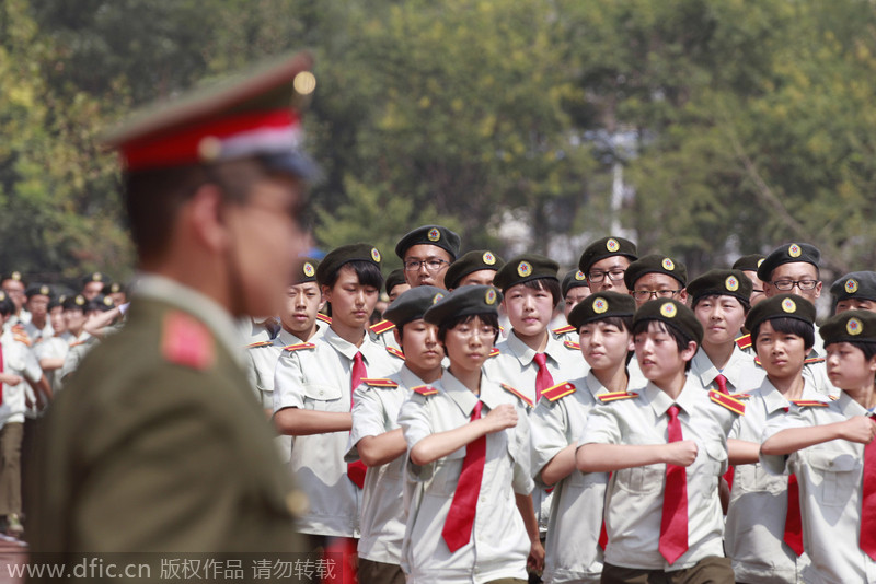 High school begins with military precision