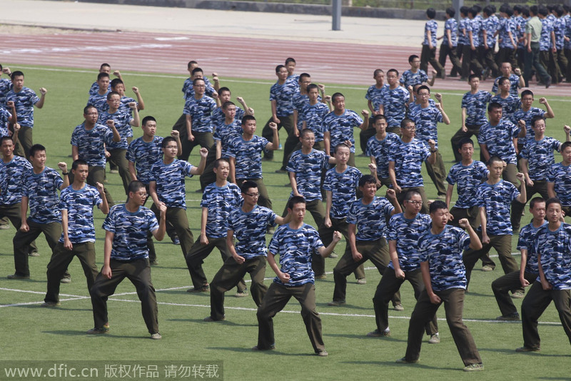 High school begins with military precision