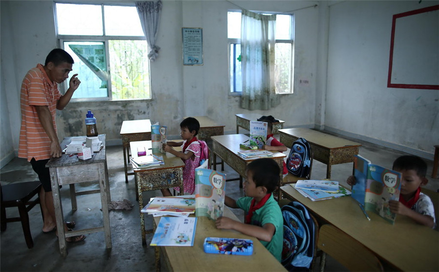 Children start new term on lonely islet