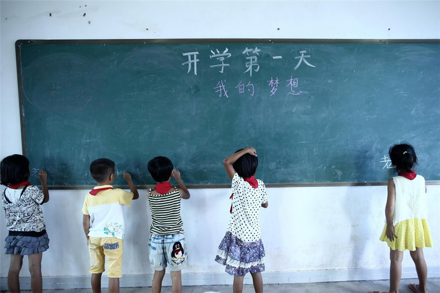 Children start new term on lonely islet