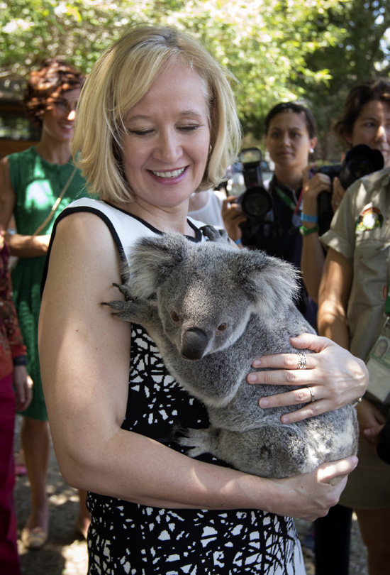 First ladies cuddle up to koalas