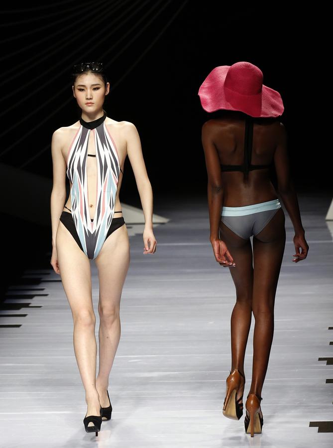 Swimming fashion trend show during China Fashion Week