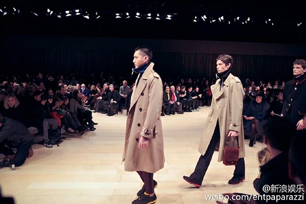 Actor Wu Yifan at fashion show in London