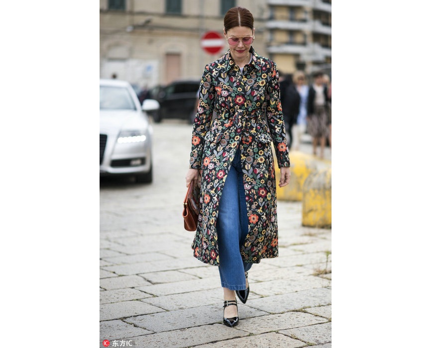 Fashion trend: Flowers bloom on overcoats this winter