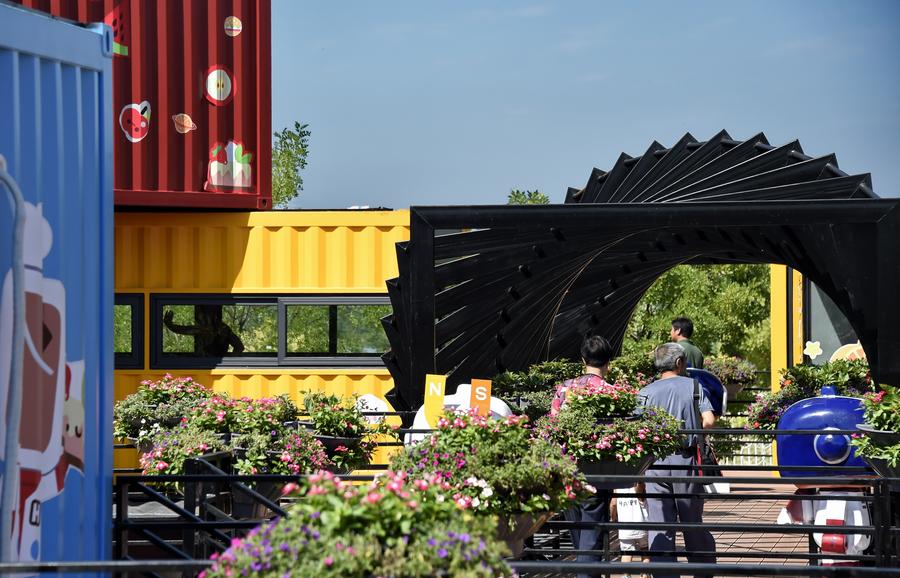 Food festival opens at 'container town' in Beijing