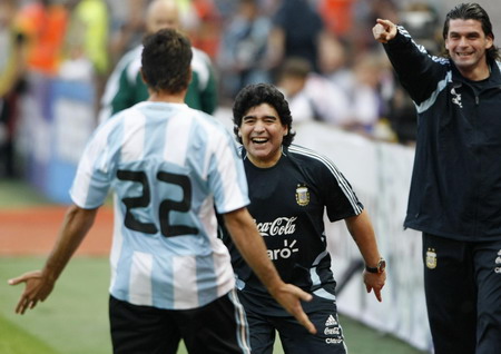 Argentina's coach Diego Maradona