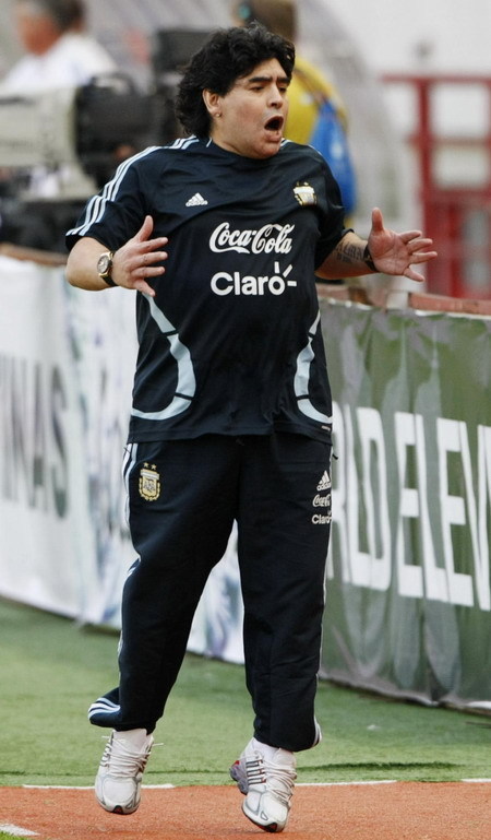 Argentina's coach Diego Maradona