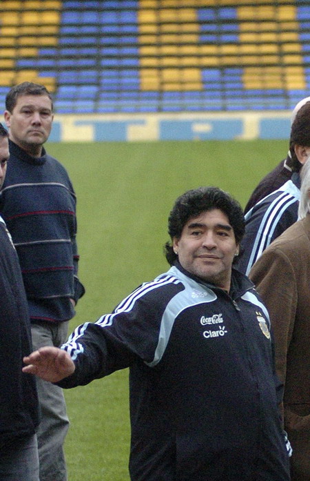 Argentina's coach Diego Maradona