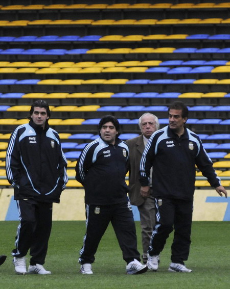 Argentina's coach Diego Maradona