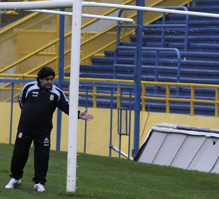 Argentina's coach Diego Maradona