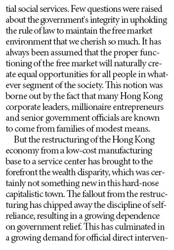 Hong Kong's wealth gap isn't the Chief Executive's fault