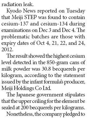 Contaminated infant milk powder recalled