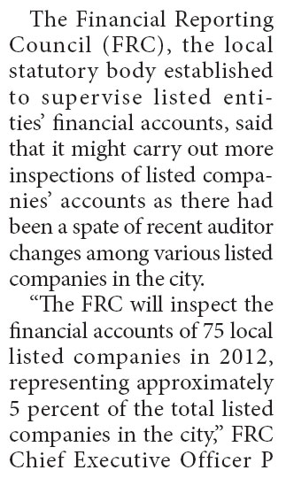 FRC to carry out more checks on listed companies' accounts