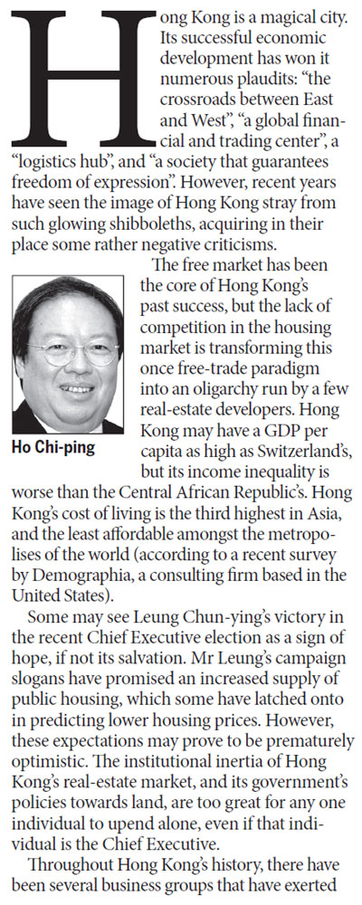 Monopolies must go if HK's economy is to thrive