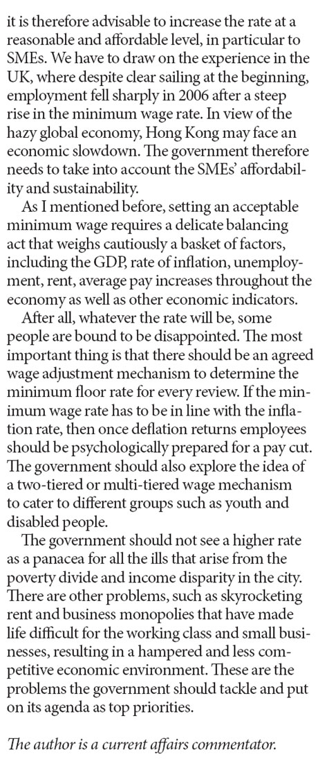 Minimum wage adjustment pits business against unionists