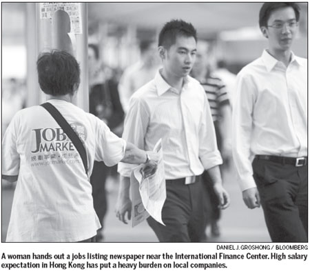 Overhigh salary expectations pressure HK firms