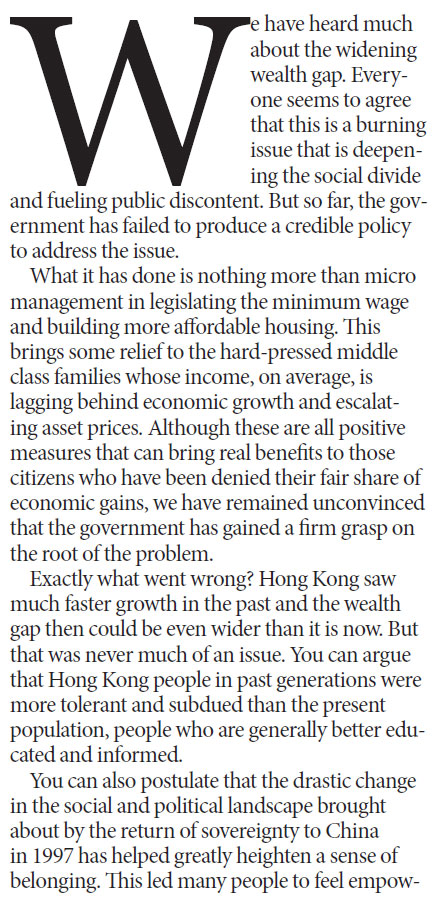 Manufacturing industries needed to narrow wealth gap