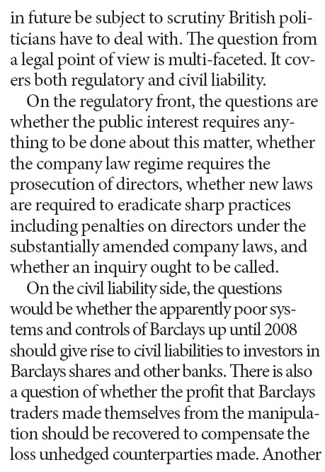 Regulate our banks: to learn lessons from Barclays over-split