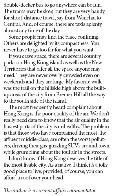 Is Hong Kong the most livable city?